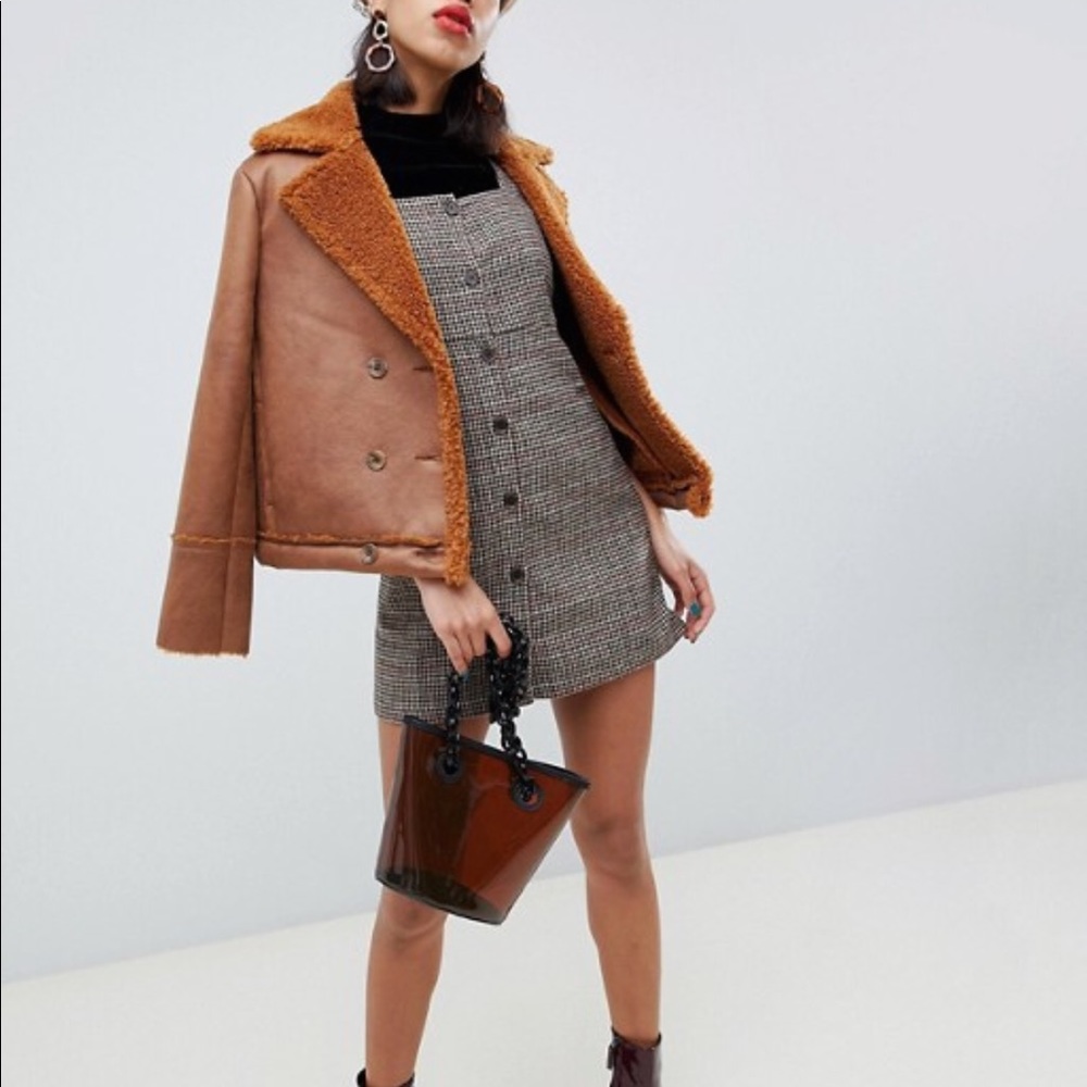 Side Party Lotte Houndstooth Buttoned Mini Dress